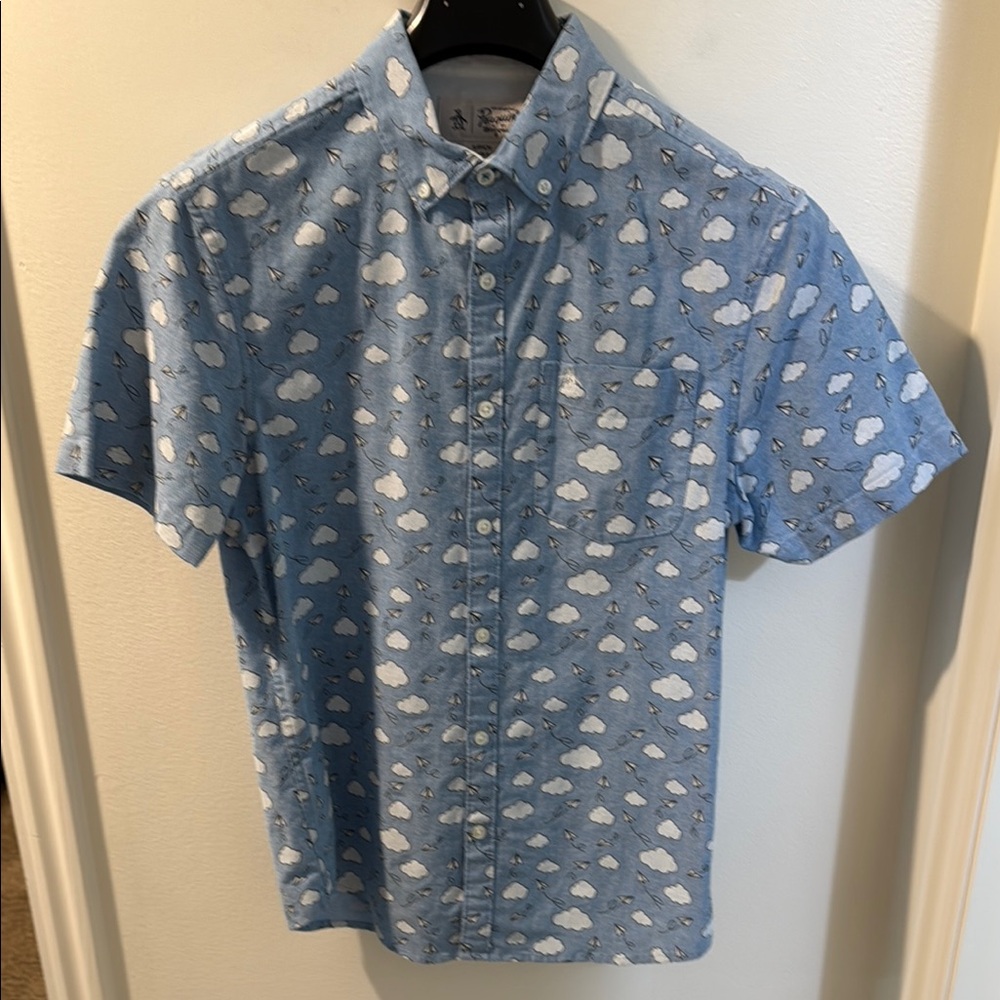 Original Penguin Blue and White Casual Button Down Shirt